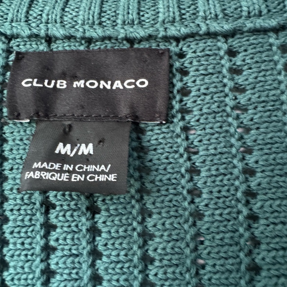 Club Monaco Men's V-Neck Upgraded with Mixed Knit Cotton For Allover Texture - Picture 8 of 15